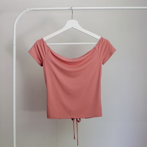 💮2/$10 Pink Rutched Tee - Picture 2 of 2